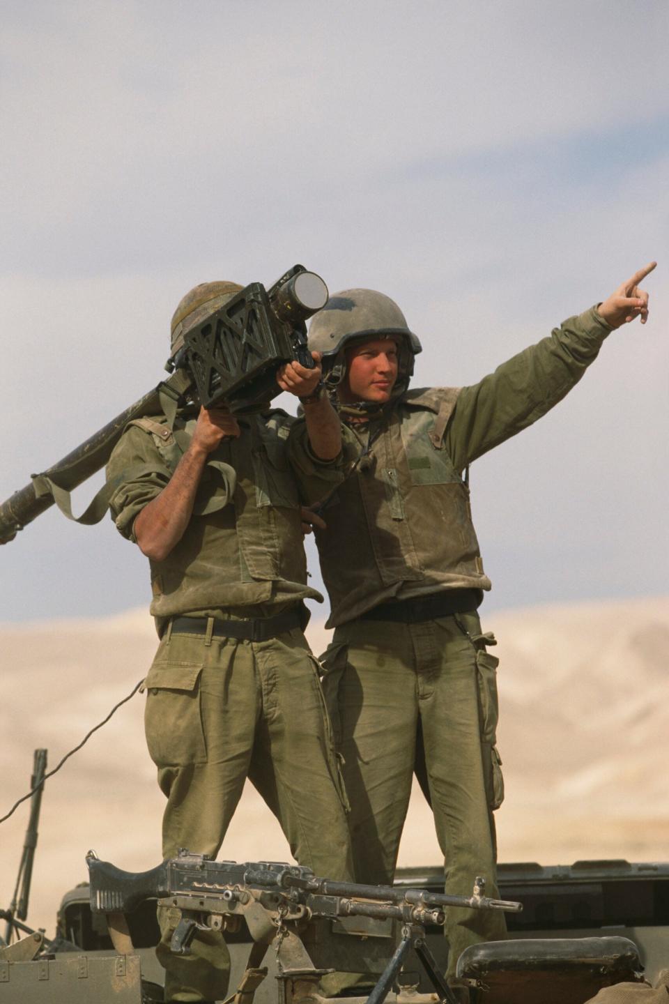 An Israeli soldier prepares to fire with a Stinger portable anti-air missile. <em>Photo by Antoine GYORI/Sygma via Getty Images</em>