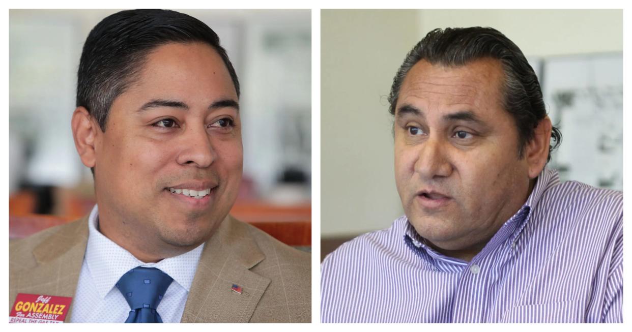 Republican Jeff Gonzalez, left, and Democrat Jose "Joey" Acuña Jr. advanced to November to compete for the District 36 seat in the California State Assembly.