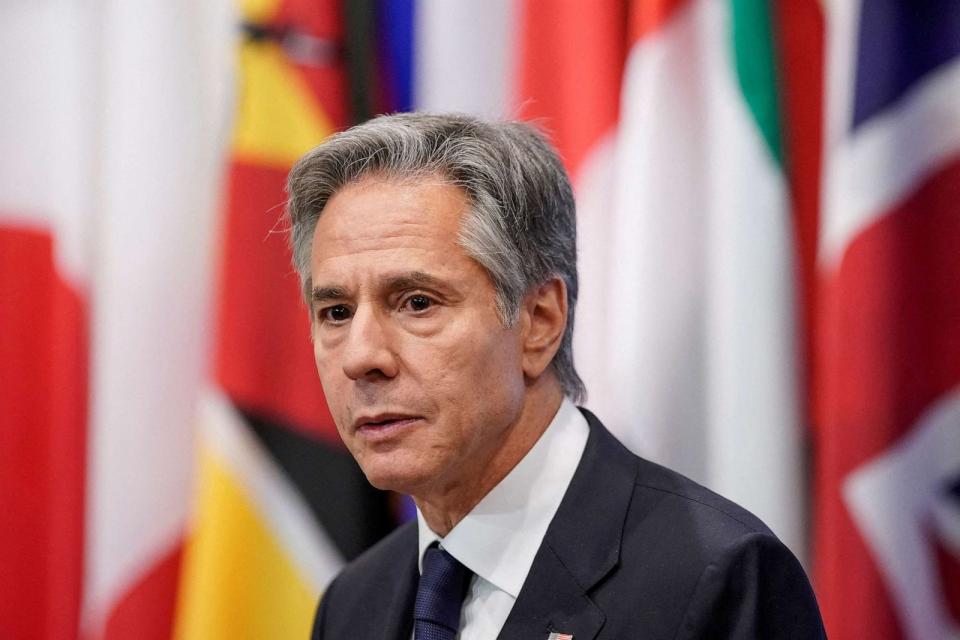 PHOTO: Secretary of State Antony Blinken gives his remarks to the media after attending the U.N. Security Council meeting in New York, Aug. 3, 2023. (Eduardo Munoz/Reuters, FILE)