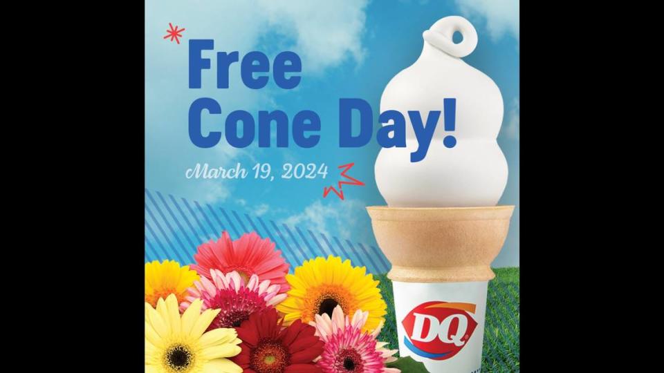 Dairy Queen customers can get a free small vanilla cone at participating U.S. locations Tuesday, March 19, the fast food chain said.