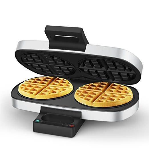 You don't need to get them a $400 juicer that they'll probably use once. A&nbsp;basic kitchen appliance like a <a href="https://www.amazon.com/Plates-Waffle-Maker-Elechomes-Non-stick/dp/B06XGT66NG/ref=sr_1_cc_2_a_it?s=aps&amp;ie=UTF8&amp;qid=1516819046&amp;sr=1-2-catcorr&amp;keywords=2+plates+waffle+maker" target="_blank">waffle maker</a> is always needed and appreciated.