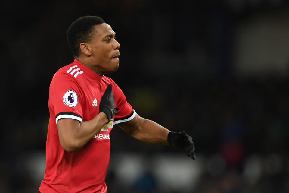 Le joli but de Martial à Everton (AFP).