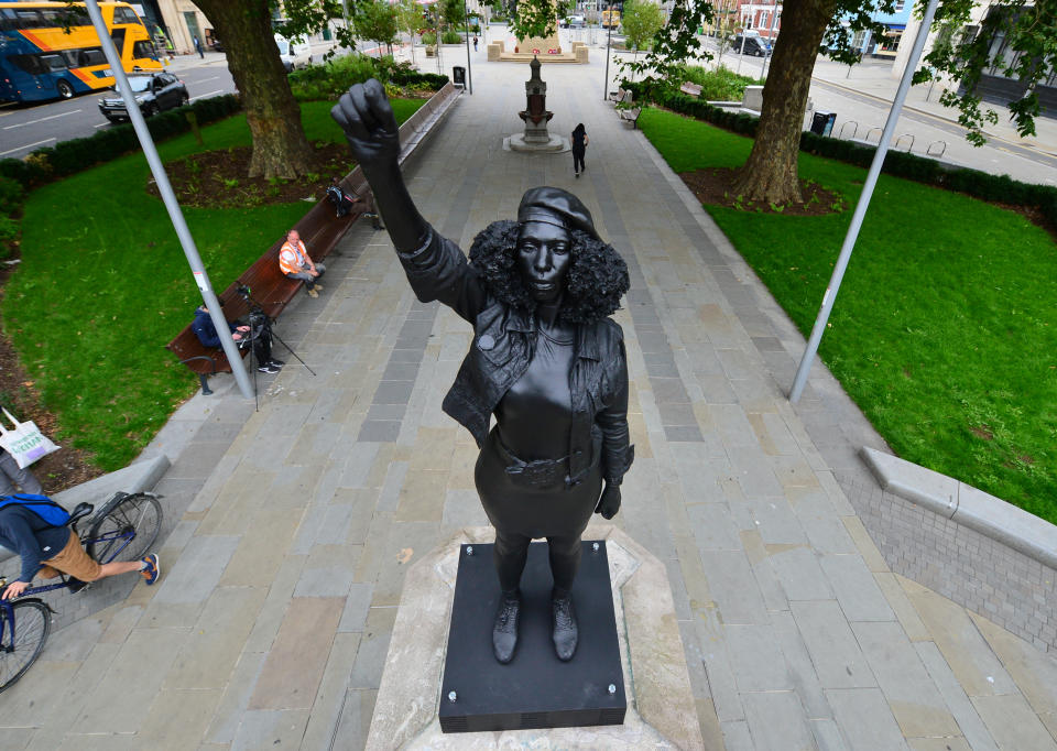 A Surge of Power (Jen Reid) 2020, by prominent British sculptor Marc Quinn, which has been installed in Bristol on the site of the fallen statue of the slave trader Edward Colston.