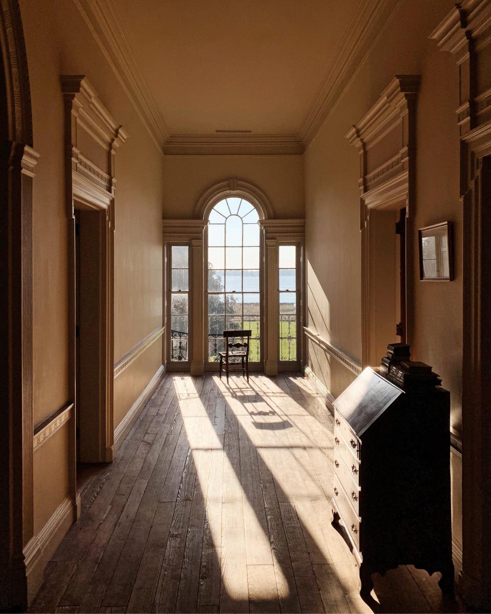 An interior hallway of the George Read II House & Gardens in New Castle, Delaware.