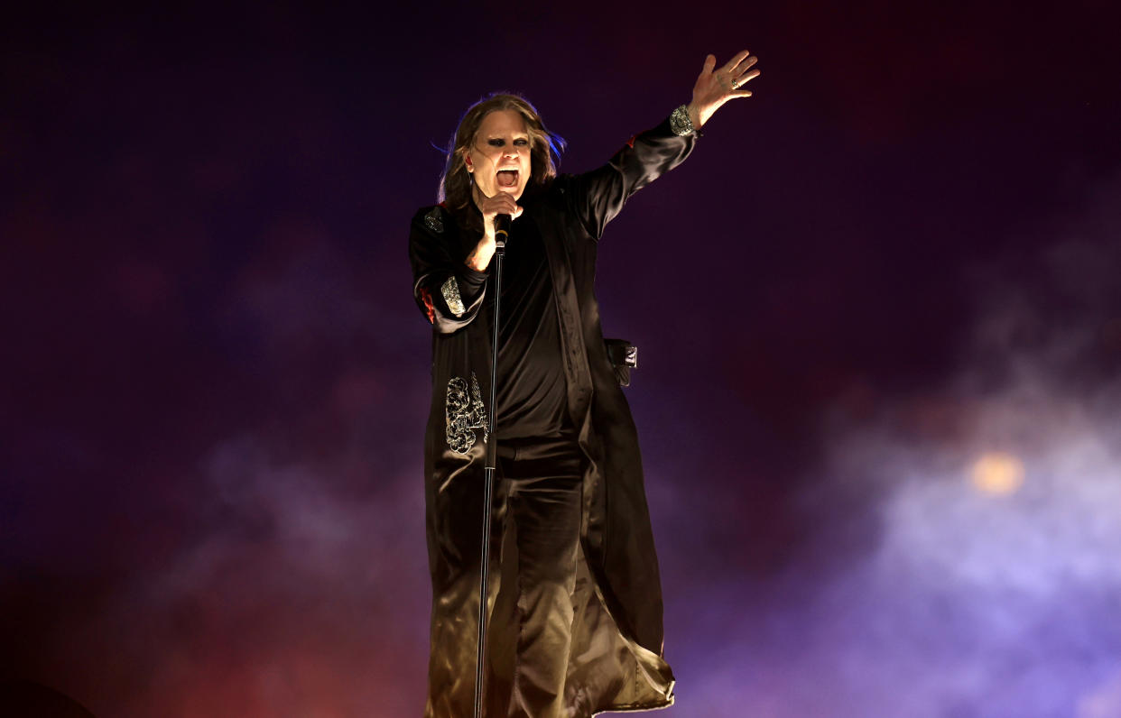 Ozzy Osbourne of Black Sabbath performs during the Birmingham 2022 Commonwealth Games Closing Ceremony at Alexander Stadium on August 08, 2022 on the Birmingham, England. (Photo by Alex Pantling/Getty Images)