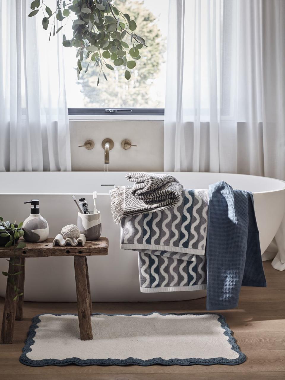 <p>Whether you're giving seasonal updates to your <a href="https://www.housebeautiful.com/uk/decorate/bathroom/g27912693/bathroom-ideas/" rel="nofollow noopener" target="_blank" data-ylk="slk:bathroom;elm:context_link;itc:0;sec:content-canvas" class="link ">bathroom</a> or refreshing the <a href="https://www.housebeautiful.com/uk/decorate/living-room/a43835395/living-room-layout-ideas/" rel="nofollow noopener" target="_blank" data-ylk="slk:living room;elm:context_link;itc:0;sec:content-canvas" class="link ">living room</a> in time for autumn, George Home has just the ticket to creating restorative spaces. The Tranquility trend embraces pastel shades of lilac and pebble grey, as well as richer neutrals of mustard and mocha that take on a mindful quality.</p><p><a class="link " href="https://direct.asda.com/george/home/all-new-in/D26M25G01C01,default,sc.html" rel="nofollow noopener" target="_blank" data-ylk="slk:SHOP NOW;elm:context_link;itc:0;sec:content-canvas">SHOP NOW</a></p>