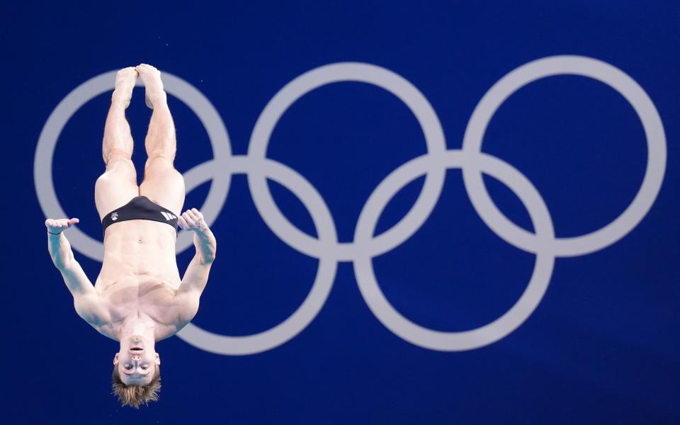 Great Britain's Jack Laugher during a practice session ahead of the Men's 3m Springboard Final at the Aquatics Centre