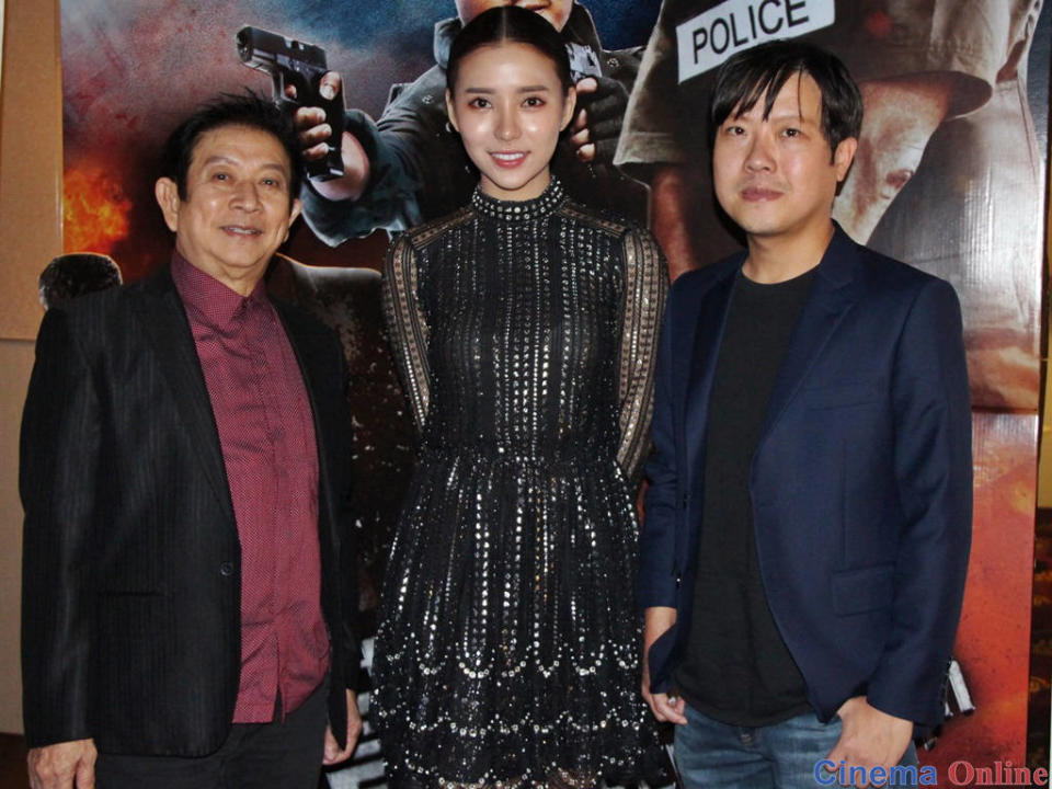 Michael Chuah (right) with his "Red Storm" cast Henry Thia (left) and Venice Min (middle).