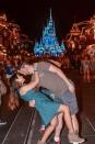 <p>The Switzers at Disney World Florida in front of the Magic Kingdom. (Caters News) </p>