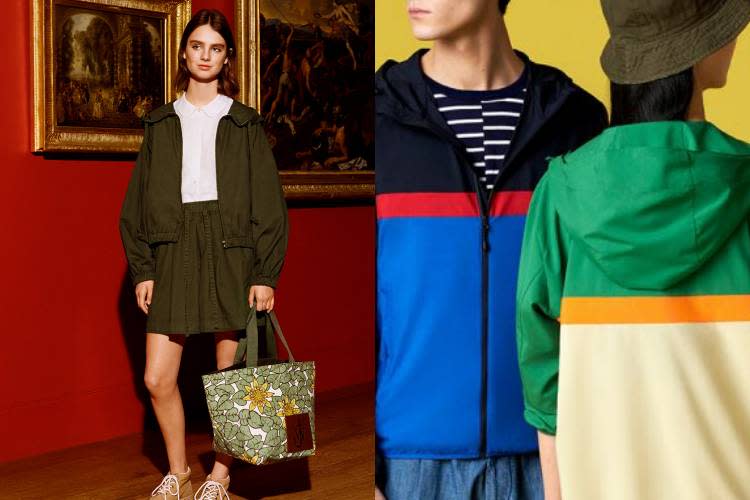 Uniqlo 在 2019 年春夏與 Loewe 創意總監的個人品牌 JW Anderson 聯名的系列中，亦推出了超好收納的機能防風外套