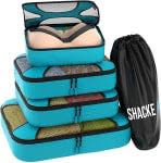 Packing cubes for different types of items (clothes, shoes, electronics, etc.) let you organize your suitcase and get right to the thing you need.