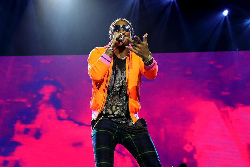 <p>First artist to debut at No. 1 on the Billboard 200 with two albums in back-to-back weeks. The rapper debuted in the top spot on March 11, 2017 with Future and on March 18, 2017 with HNDRXX. (Photo: Burak Cingi/Redferns) </p>