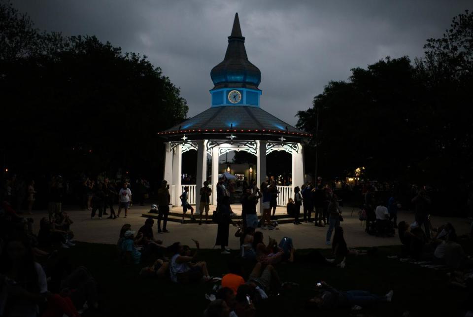 Boerne, Texas: Darkness comes over the sky during the total solar eclipse on April 8, 2024 in Boerne, Texas. Mark Felix/The Texas Tribune