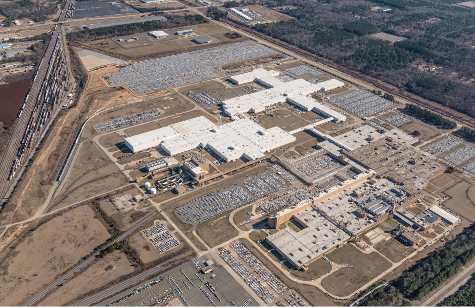 Aerial view of the former GM plant complex in Shreveport.