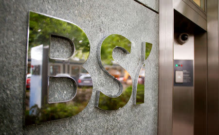The logo of Swiss bank BSI is seen at a branch office in Zurich, Switzerland May 24, 2016. REUTERS/Arnd Wiegmann