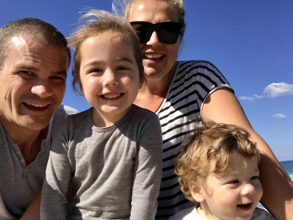 Dominica, her husband Sam and their two children, aged 7 and 4. Source: supplied