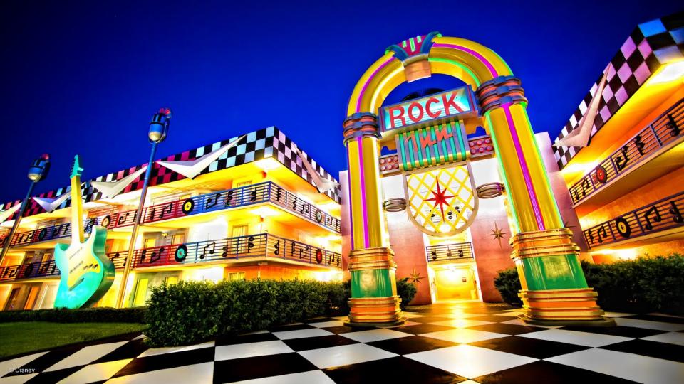 The various sections of Disney's All-Star Music Resort pay tribute to different music genres.
