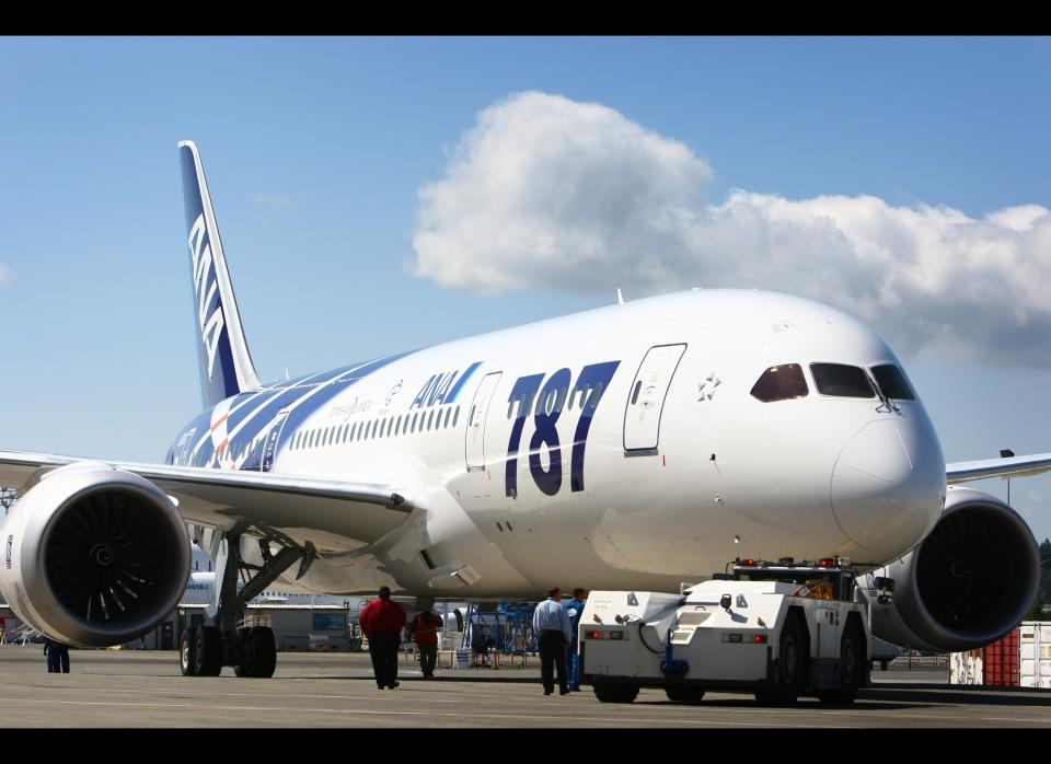 This ANA Boeing 787 may look drab, but we give it creativity points for being the very first commercial 787 livery: The first paying customers on the composite aircraft took off in October. (AP Photo/seattlepi.com, Joshua Trujillo)