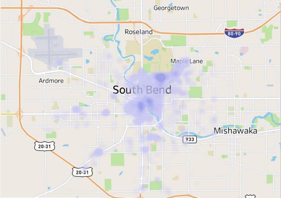 Bird rider data shows the most heavily trafficked areas of South Bend are downtown, the East Bank between Colfax and LaSalle Avenues, and Eddy Street Commons. The devices are banned in Howard Park and on the Notre Dame campus.