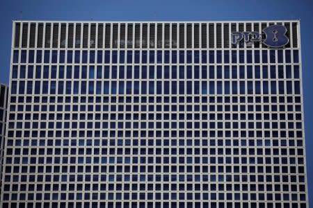 The logo of Bezeq Israeli Telecommunication Corp Ltd, the country's largest telecom group, is seen outside their headquarters in Tel Aviv, Israel June 21, 2017. REUTERS/Amir Cohen