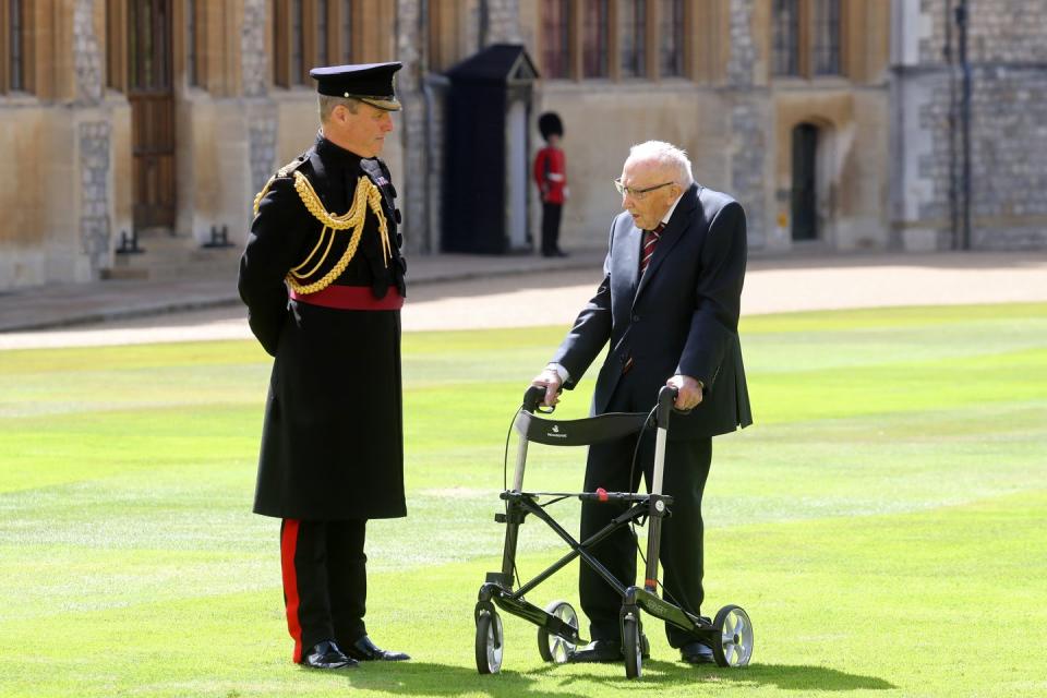 Captain Tom Moore Told Queen Elizabeth a Joke as She Conferred His Knighthood