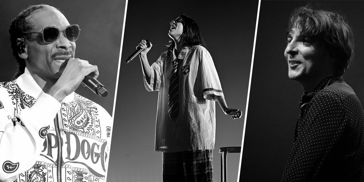 Snoop Dogg, Billie Eilish and Thomas Mars of Phoenix. (Getty Images)