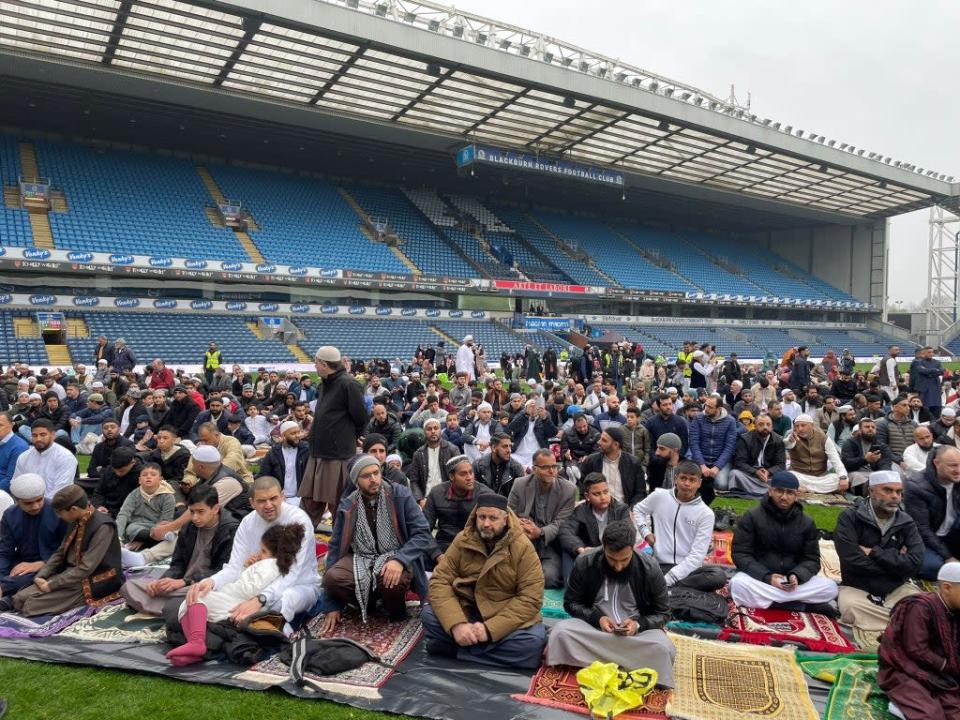 Eid prayers at Ewood Park on Monday (Ahmed Khalifa)