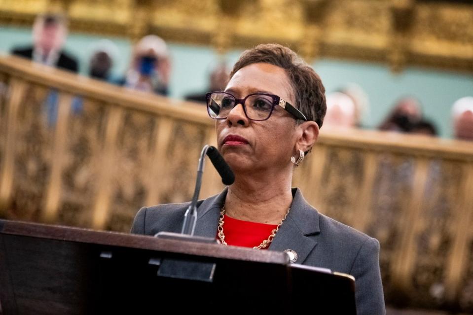 Council Speaker Adrienne Adams (pictured) dismissed Mayor Eric Adams’ suggestion to change sanctuary policy in the Big Apple calling it “harmful.” Gabriella Bass