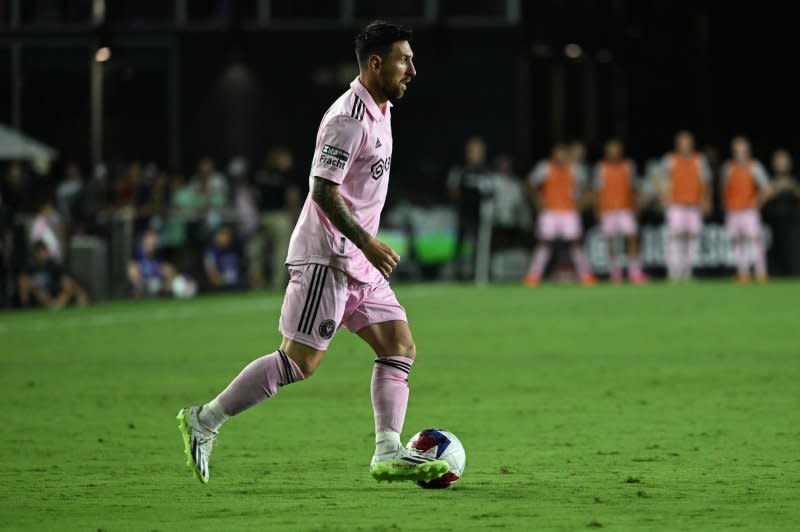 Lionel Messi scored in the 20th minute of Inter Miami's 4-1 win over the Philadelphia Union on Tuesday in Philadelphia. File Photo by Larry Marano/UPI