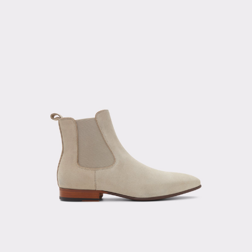 light beige Aldo chelsea boot against white background