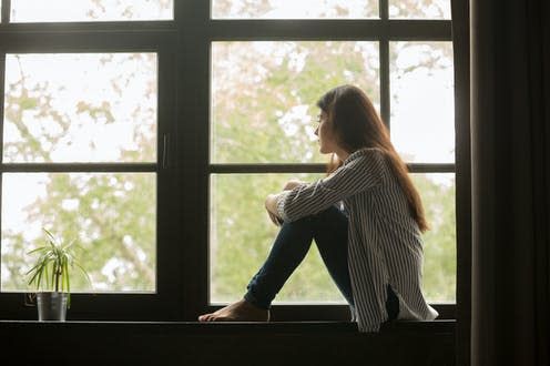 <span class="caption">Sometimes the body moves, but not the mind.</span> <span class="attribution"><a class="link " href="https://www.shutterstock.com/image-photo/thoughtful-girl-sitting-on-sill-embracing-793940824" rel="nofollow noopener" target="_blank" data-ylk="slk:fizkes/Shutterstock;elm:context_link;itc:0;sec:content-canvas">fizkes/Shutterstock</a></span>