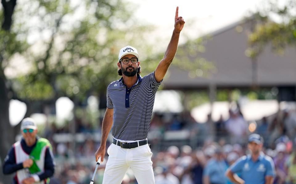 Akshay Bhatia/Akshay Bhatia wins Valero Texas Open despite dislocating shoulder celebrating reaching play-off