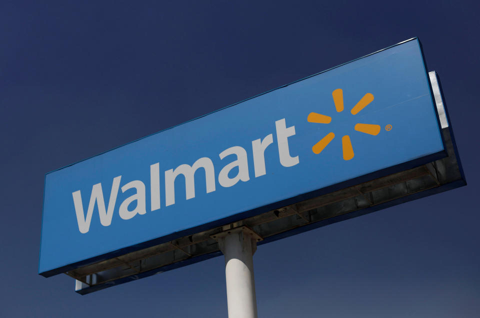 A Walmart sign is pictured at one of their stores in Mexico City, Mexico March 28, 2019. Picture taken March 28, 2019. REUTERS/Edgard Garrido