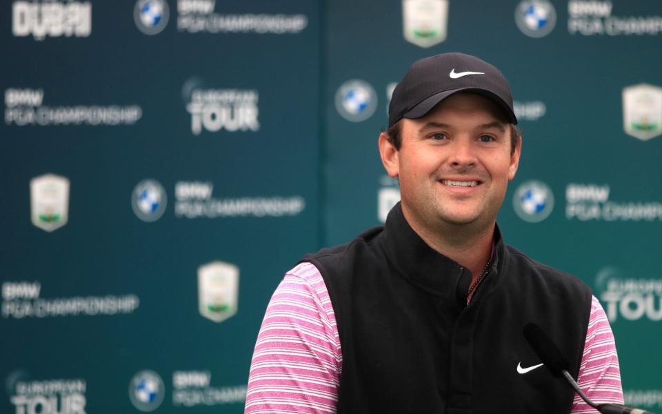 Patrick Reed of The United States of America talks during a press conference during a practice round ahead of the BMW PGA Championship  - Getty Images