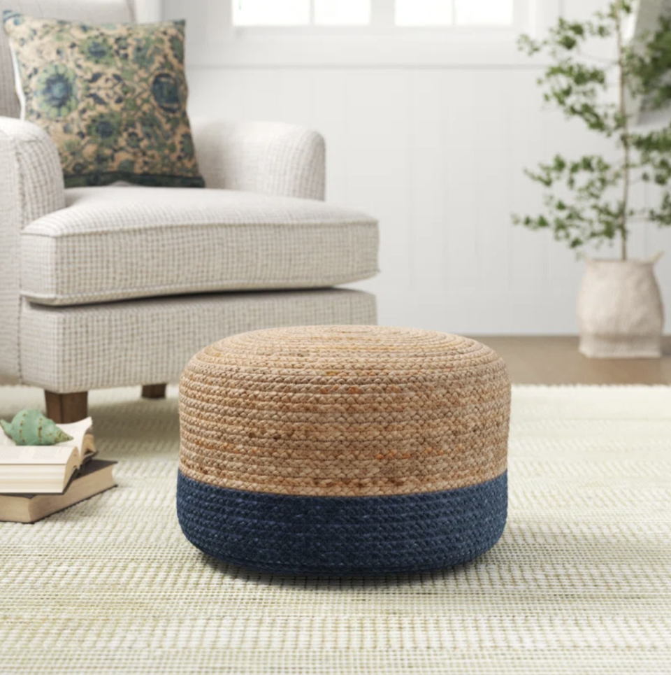 Sand & Stable Teele 18'' Wide Round Pouf Ottoman (Photo via Wayfair)