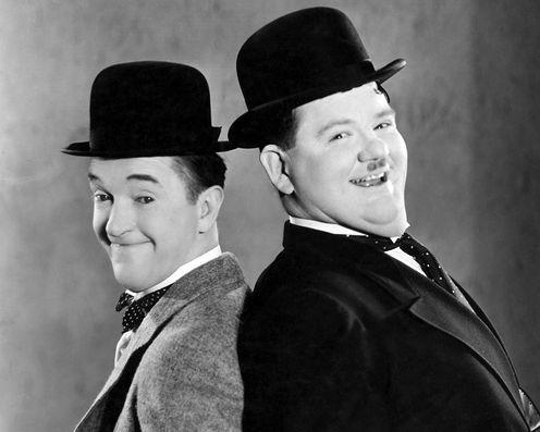 <span class="caption">Laurel and Hardy</span> <span class="attribution"><a class="link " href="https://en.wikipedia.org/wiki/File:Stanandoliie.png" rel="nofollow noopener" target="_blank" data-ylk="slk:Publicity photo of Stan Laurel and Oliver Hardy from the 1930s;elm:context_link;itc:0;sec:content-canvas">Publicity photo of Stan Laurel and Oliver Hardy from the 1930s</a></span>