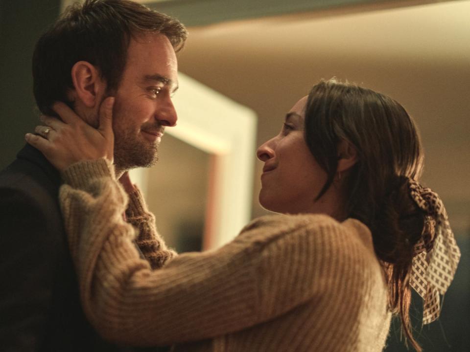Charlie Cox as Adam Lawrence and Oona Chaplin as Maddy in ‘Treason’ (Courtesy of Netflix)