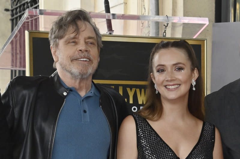 Billie Lourd (R) and Mark Hamill attend Carrie Fisher's posthumous Hollywood Walk of Fame ceremony in May. File Photo by Jim Ruymen/UPI