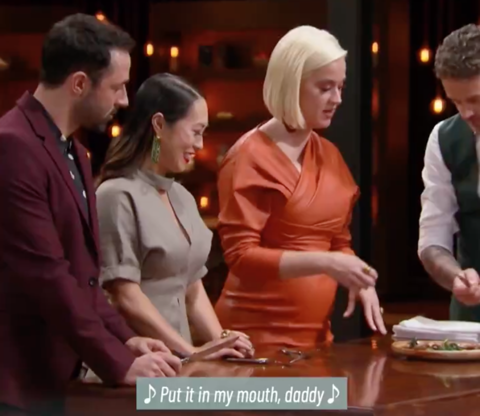 Katy Perry in the MasterChef kitchen