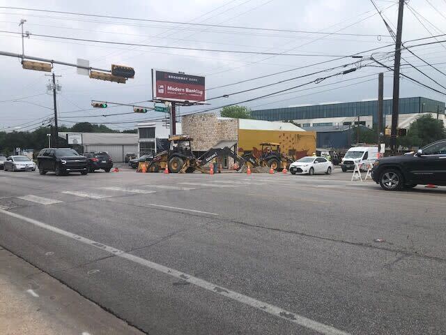 Construction is underway along South Lamar Boulevard, from Kinney Avenue to W. Mary Street. (KXAN Photo/Ed Zavala)