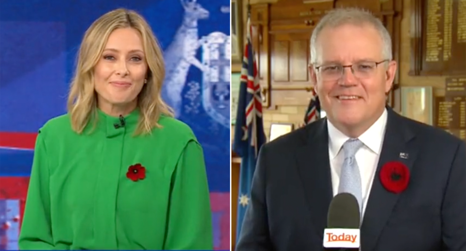 Today host Allison Langdon interviews Prime Minister Scott Morrison on the Nine Network breakfast program.