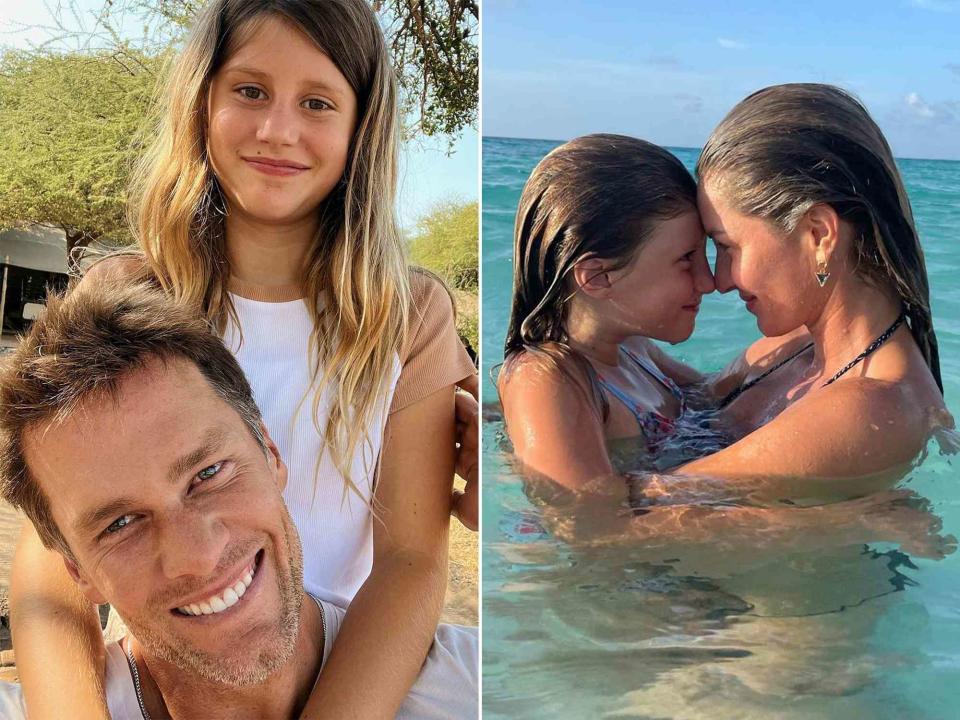 <p>Tom Brady Instagram ; Gisele Bundchen Instagram</p> Tom Brady and Vivian Brady. ; Gisele Bundchen and Vivian Brady.