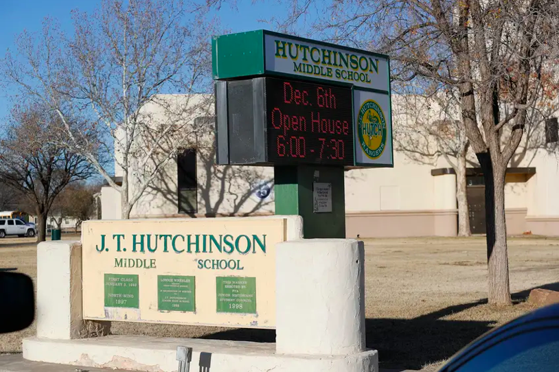 A parent alleged a student at J.T. Hutchinson Middle School in Lubbock asked peers to sign a sheet of paper calling for violence against Jewish people, according to emails obtained by The Texas Tribune. (Mark Rogers/The Texas Tribune)