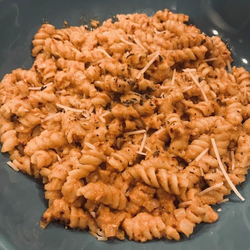 <p>Ally Meyerowitz</p><p>This tasty pasta sauce first went viral during 2020's lockdown, but it is so good it is still going strong!</p><p><strong>Get the recipe: <a href="https://parade.com/1115486/allymeyerowitz/gigi-hadids-spicy-vodka-pasta-sauce-recipe/" rel="nofollow noopener" target="_blank" data-ylk="slk:Gigi Hadid’s Spicy Vodka Pasta Sauce;elm:context_link;itc:0;sec:content-canvas" class="link ">Gigi Hadid’s Spicy Vodka Pasta Sauce</a></strong></p>