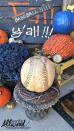 <p>This blogger stained a white pumpkin to create a weathered baseball display to cheer on her local team. The key to making it look authentic? Not being too precious with the stain and embracing imperfections.</p><p><em><a href="http://themagicbrushinc.com/baseball-pumpkin/" rel="nofollow noopener" target="_blank" data-ylk="slk:Get the tutorial at The Magic Brush »;elm:context_link;itc:0;sec:content-canvas" class="link ">Get the tutorial at The Magic Brush »</a></em></p>