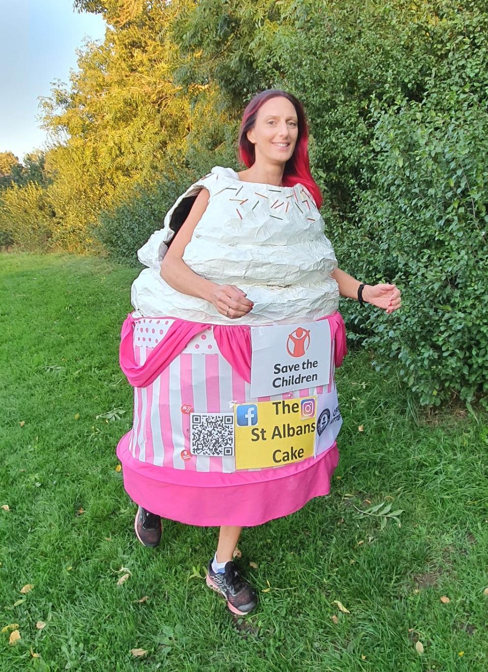Anna Bassil is hoping to beat the Guinness World Record as fastest woman dressed as a sweet food at the London Marathon (Anna Bassil/PA) (PA Media)