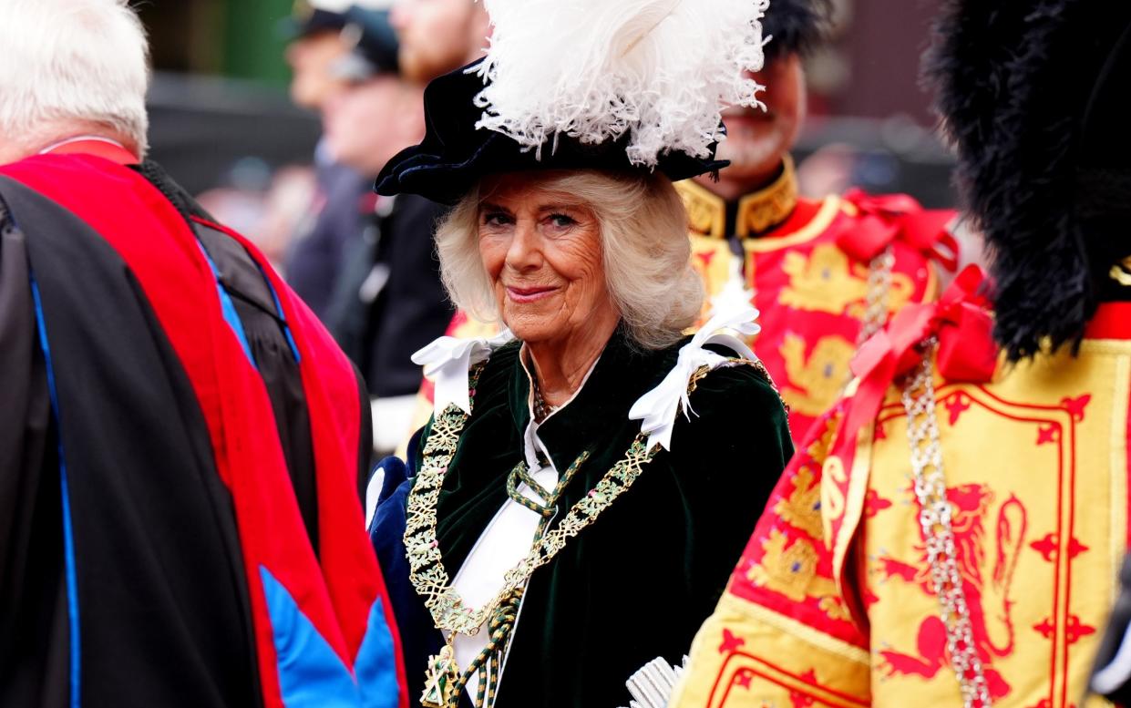 The Queen was installed a Lady of the Most Ancient and Most Noble Order of the Thistle