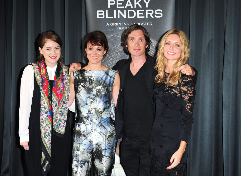 (Left – right) Sophie Rundle, Helen McCrory, Cillian Murphy and Annabelle Wallis arriving at a gala screening of Peaky Blinders at the BFI, London.