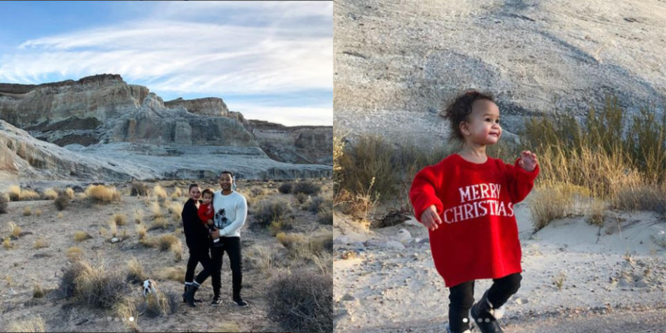 <p>Chrissy Teigen unternahm mit ihrem Mann John Legend und Töchterchen Luna ein kleines Abenteuer an den Feiertagen.<br>(Fotos: Instagram/Chrissy Teigen) </p>