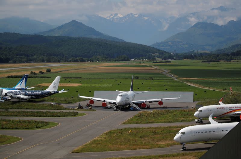 Grounded jetliners stored at Tarmac Aerosave in Tarbes